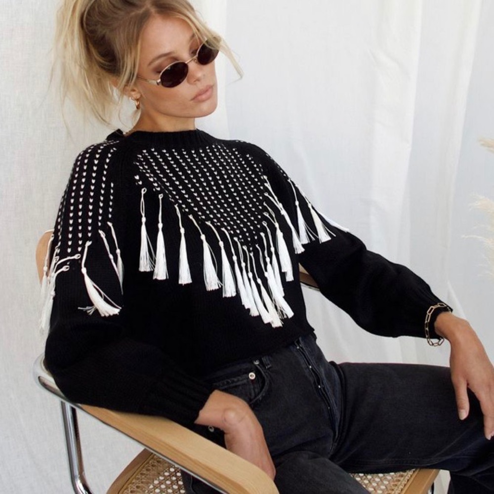 Fringe Crop Sweater